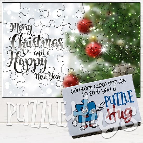 Christmas card puzzle with Tree, Puzzle Hug • Puzzle Hugs Christmas card puzzle with Tree, Puzzle Hug • Puzzle Hugs